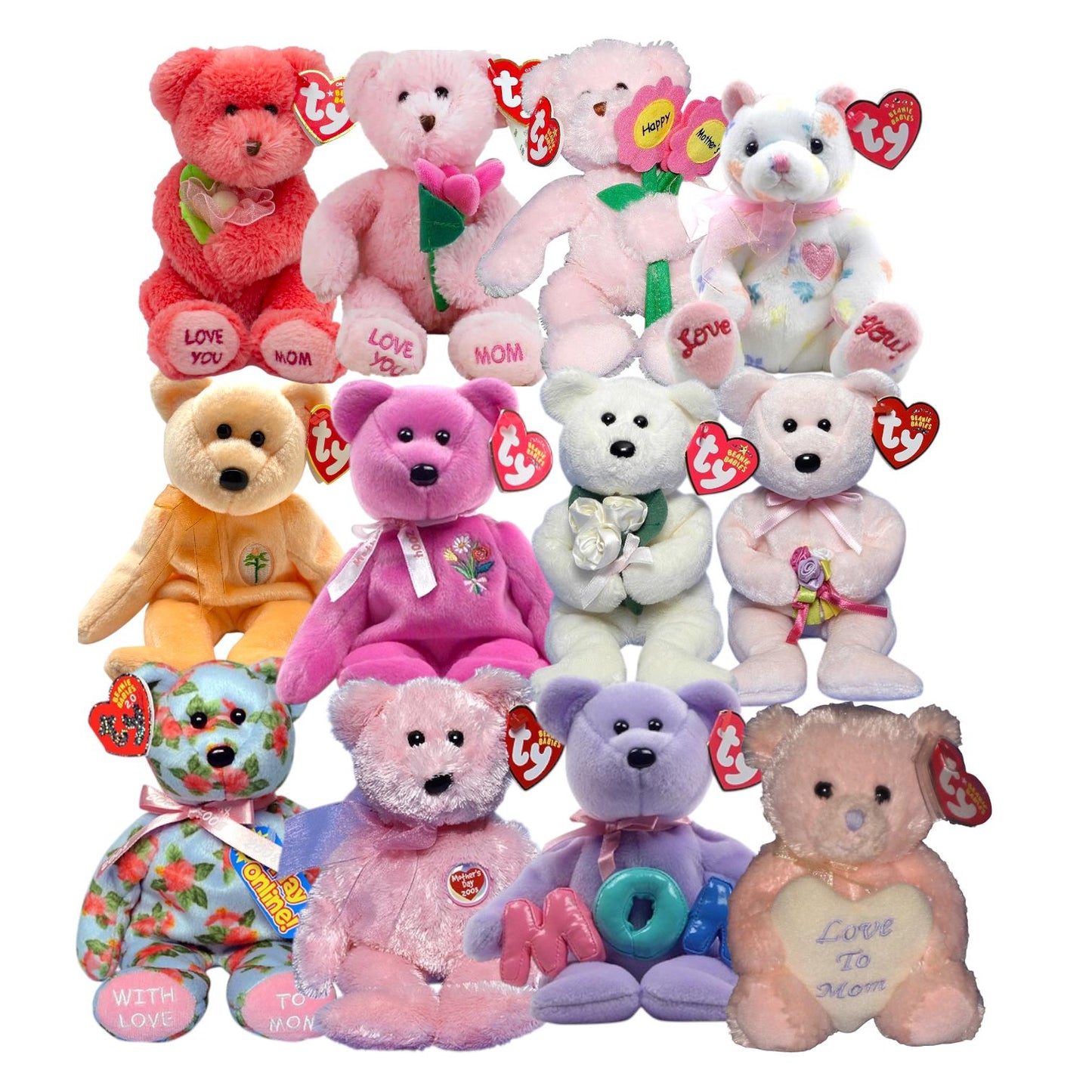 Ty Beanie Babies Mother’s Day Bears Mom, Mom-e, Dear, Dearest, Dearly Etc.