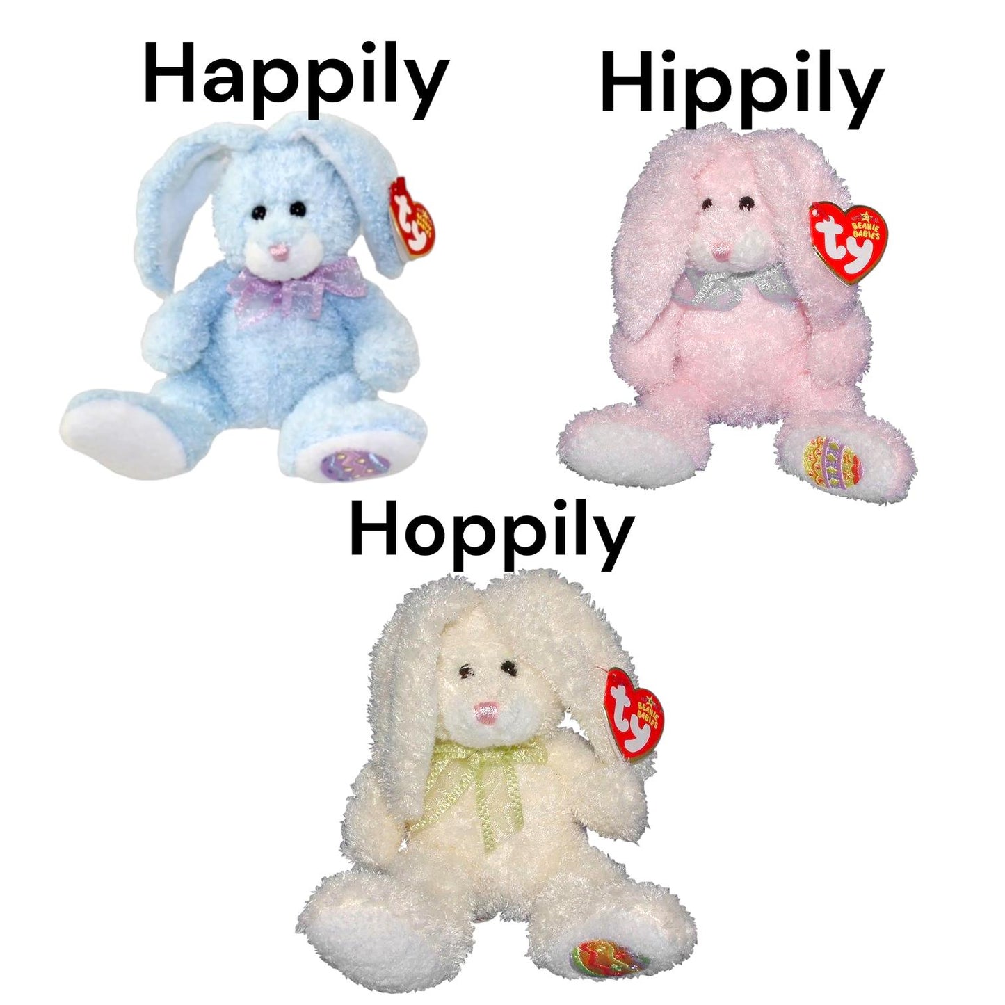 Ty Beanie Babies Spring Easter Bunnies, Rabbits & Bears With Bunny Hats