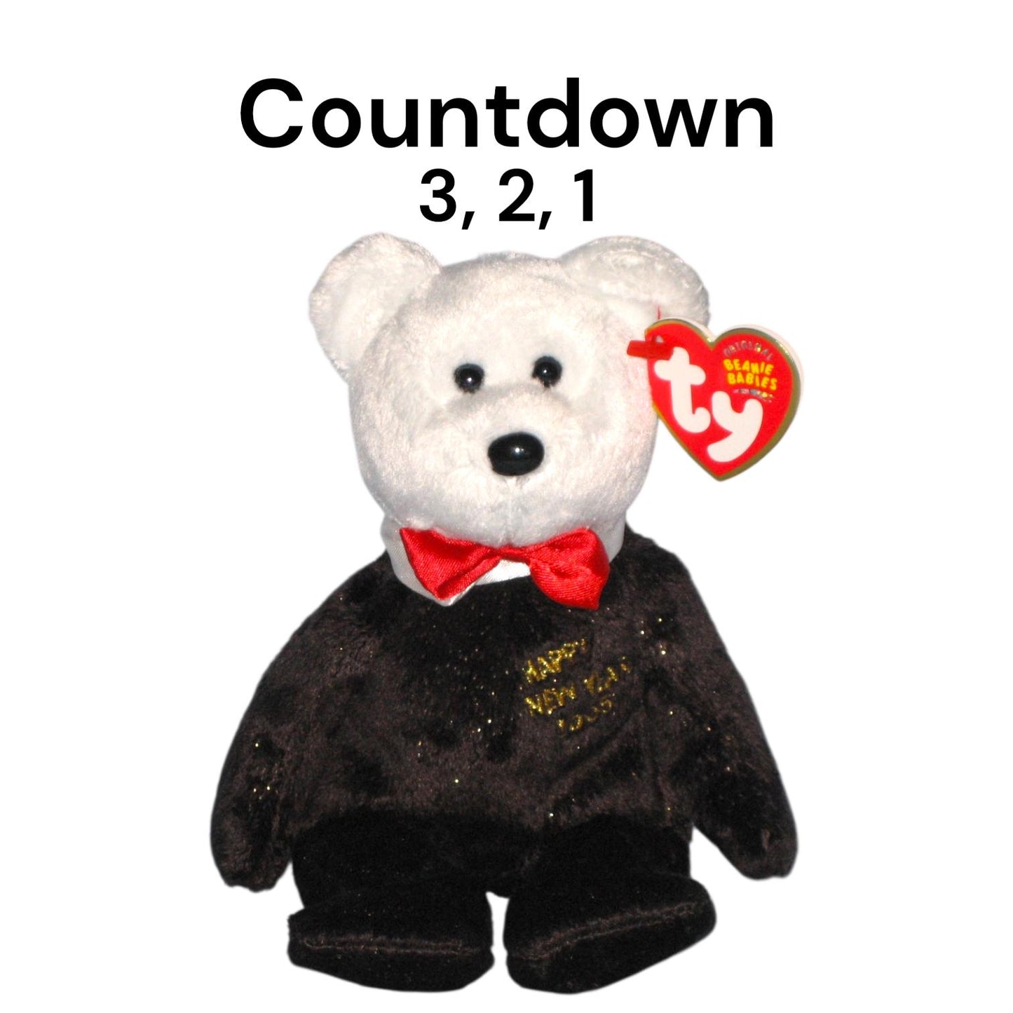 Ty Beanie Babies New Years Day Bears 2006, 2007, 2008 Countdown, Happy New Year, New Year