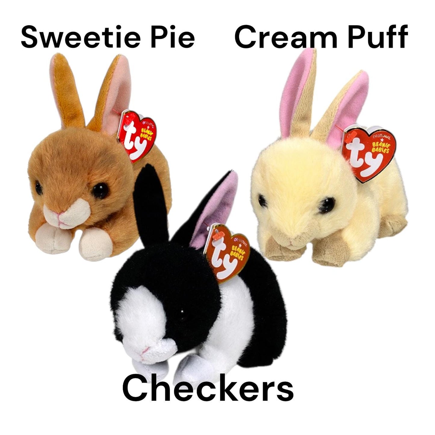 Ty Beanie Babies Spring Easter Bunnies, Rabbits & Bears With Bunny Hats