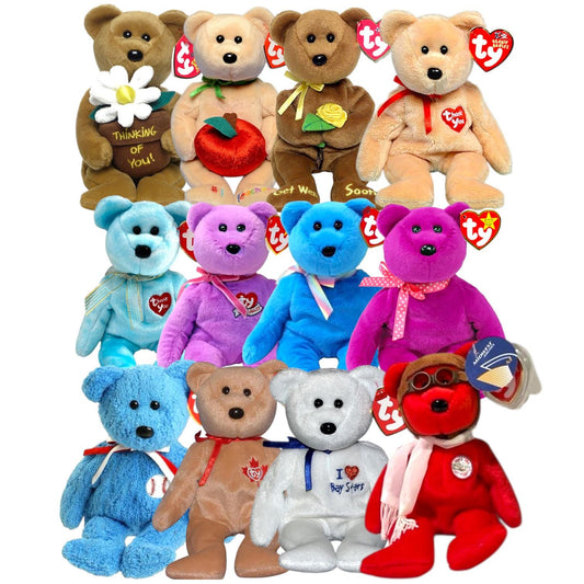 Ty Beanie Babies Bears Thank You, True, Baystars, Bearon, Addison, 30th Anniversary Magenta 2, Teddy 2, Celebrate 2, #1 Teacher, Bandage