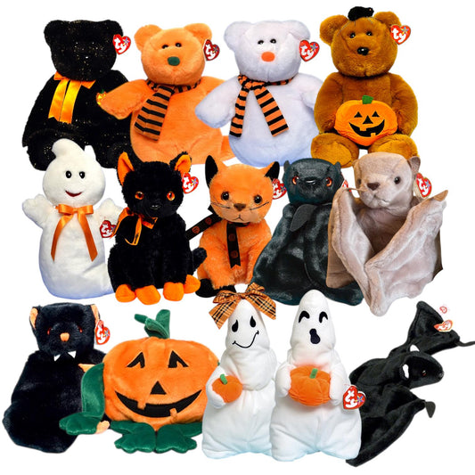 Ty Beanie Buddies Bats & Halloween Batty, Radar, BAT-e, Shivers, Quivers, Ghoul, Ghoulianne, Pumkin’, Hocus, Fraidy, SCARED-e, Haunt