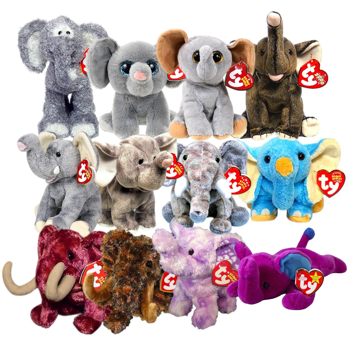 Ty Beanie Babies Elephants and Mammoths