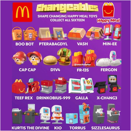 McDonald’s Changables 2026 Happy Meal Toys #1-#16 New In Packaging