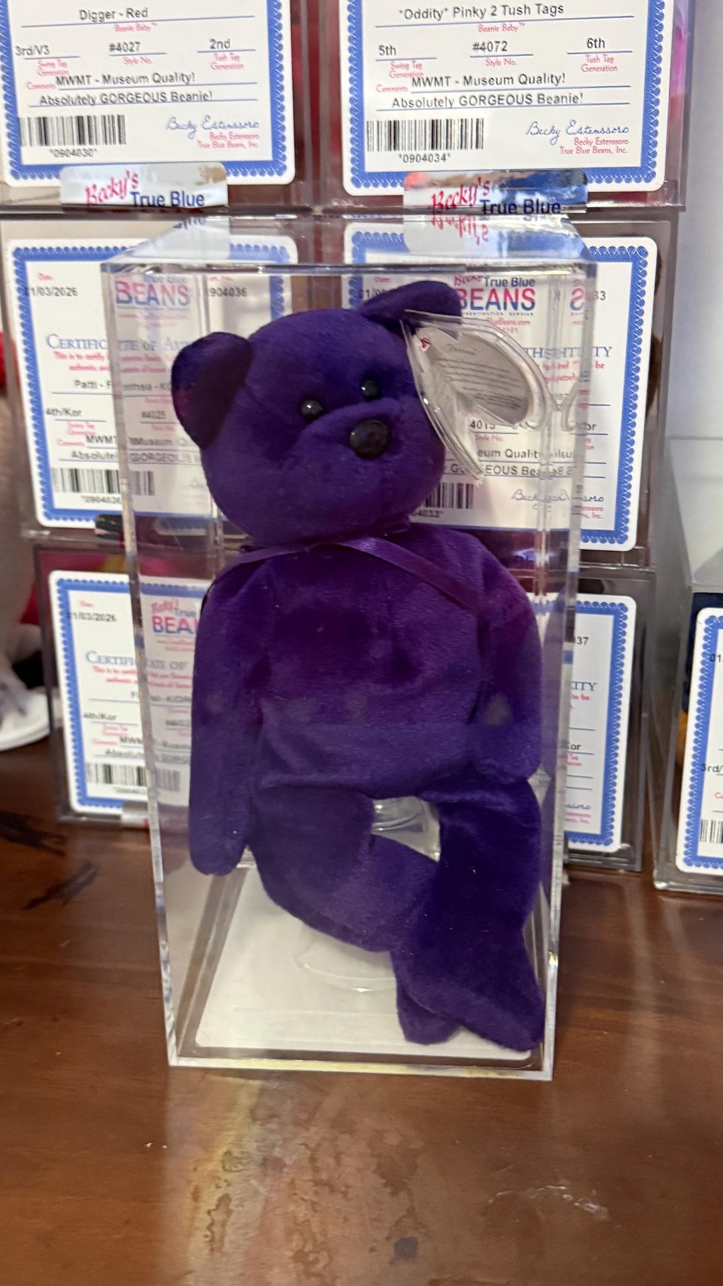 Ty Beanie Babies Princess Bear  *NO ROSE* Authenticated by TBB **Oddity Very Rare**