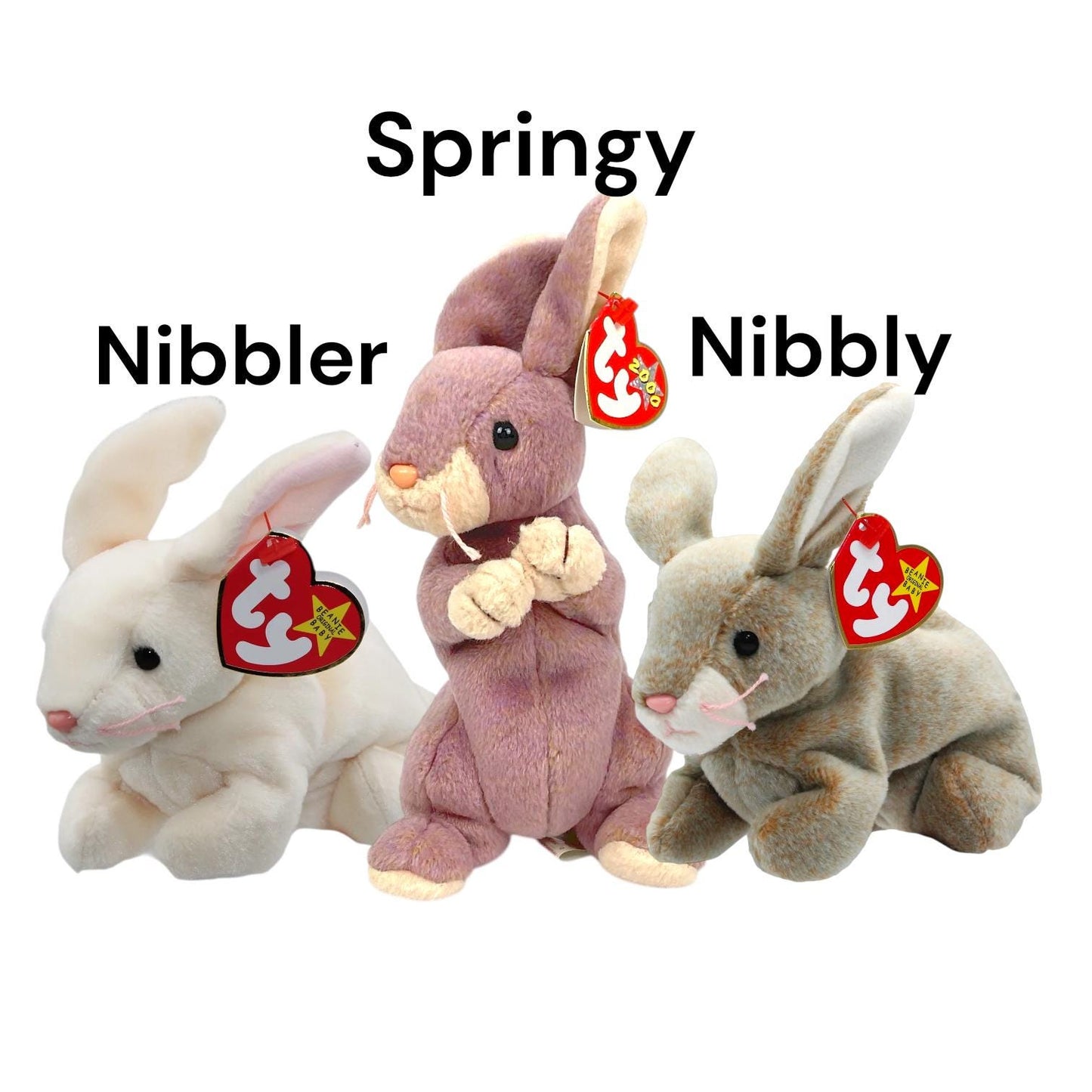Ty Beanie Babies Easter Bunny Rabbits Hippie, Springfield, Floppity, Hoppity, Hippity, Dippy, Eggerton, Eggbert and More