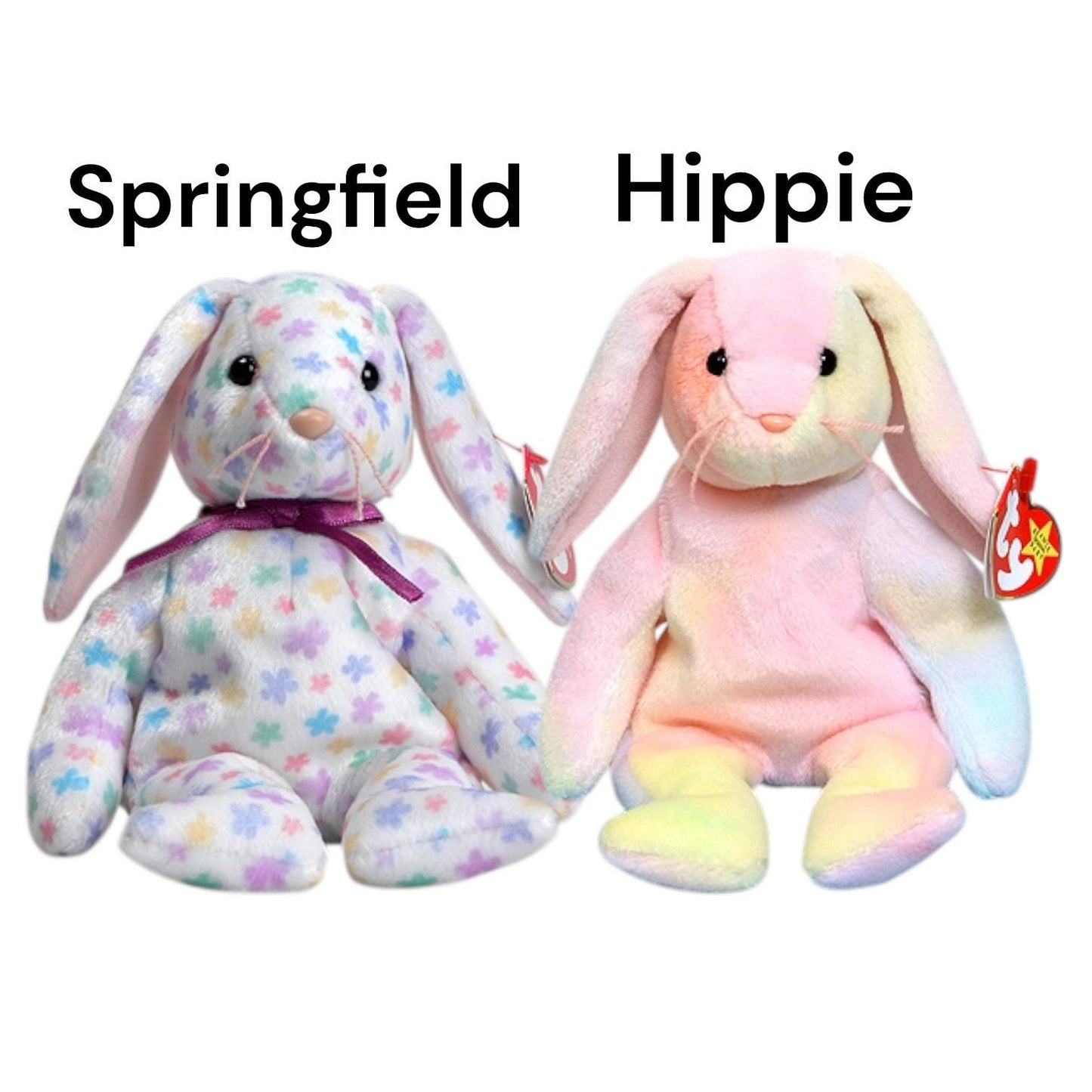 Ty Beanie Babies Easter Bunny Rabbits Hippie, Springfield, Floppity, Hoppity, Hippity, Dippy, Eggerton, Eggbert and More