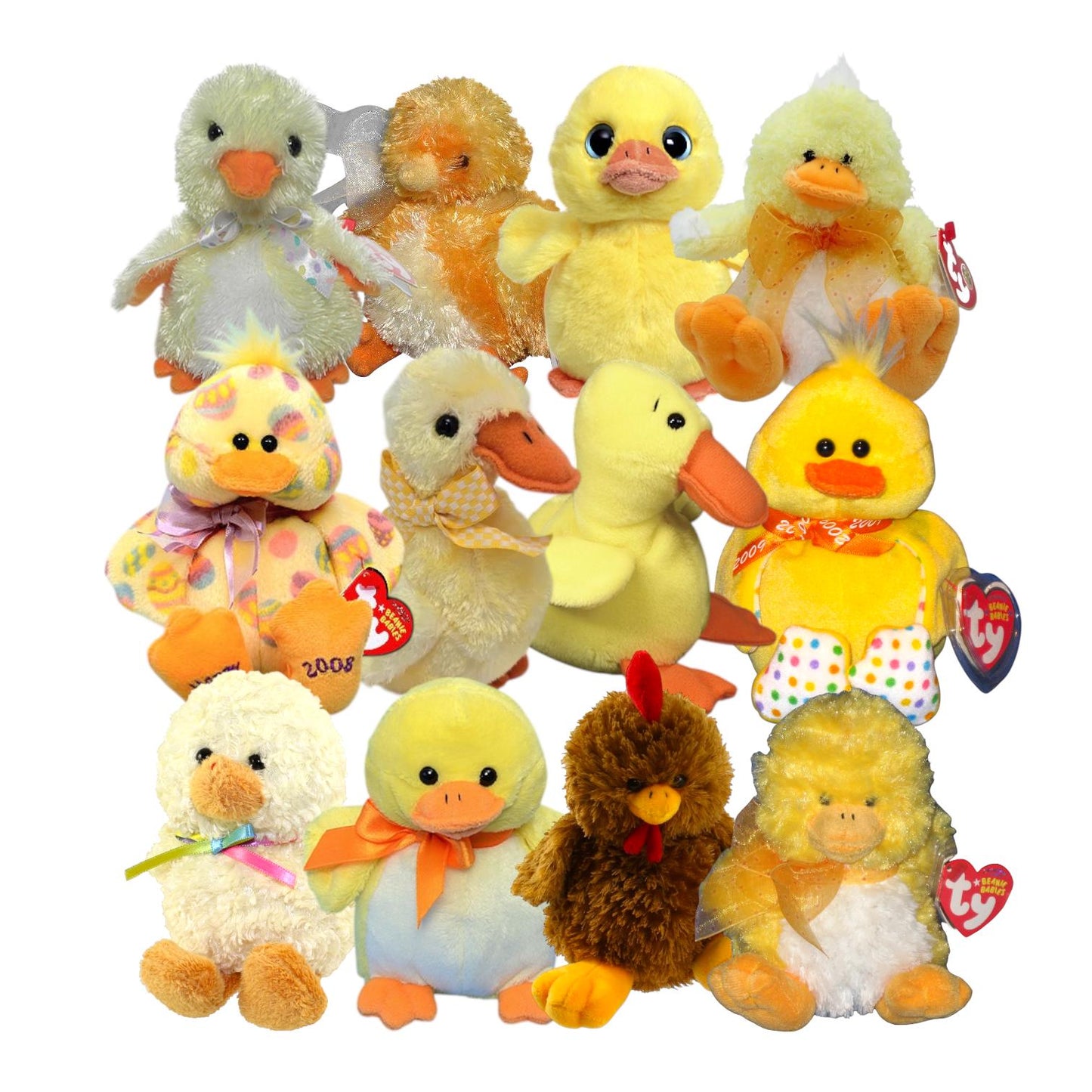Ty Beanie Babies Spring Easter Chicks, Ducks, Clucky, Duck-e, Quackers, Peeps, Peepers, Chickie, Duckling, Puddles