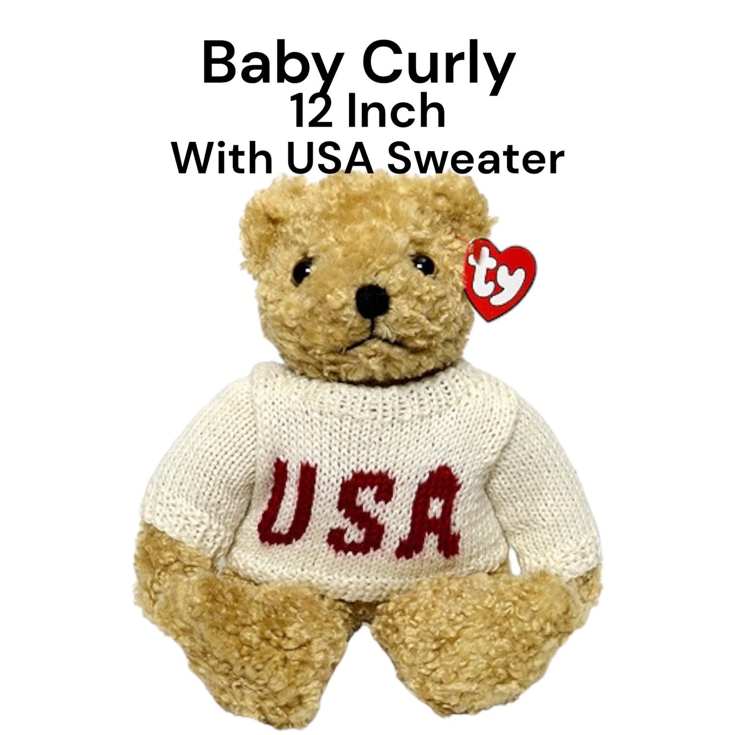 Ty Classic Plush Curly Bunny and Curly Bear