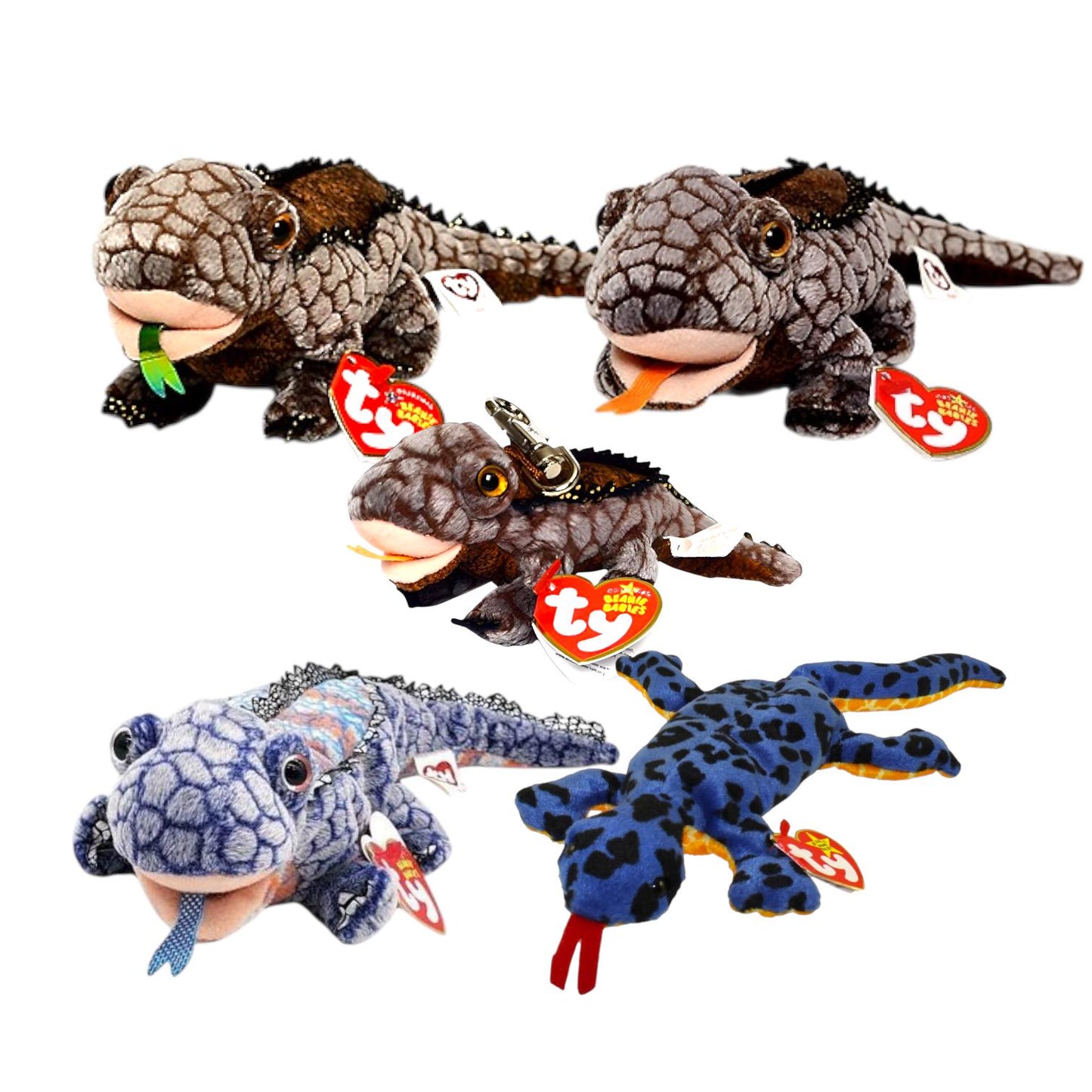 Ty Beanie Babies Lizards Bali, Lizzy, Slayer, Scaly