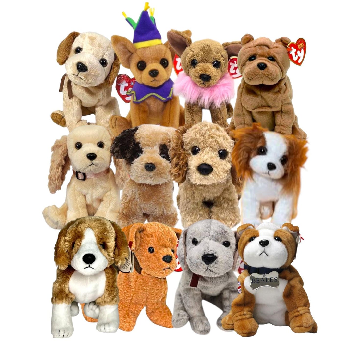 Ty Beanie Babies Dogs Deputy Divalectable Punchline Badges Houston Sis Crinkles Fearless
