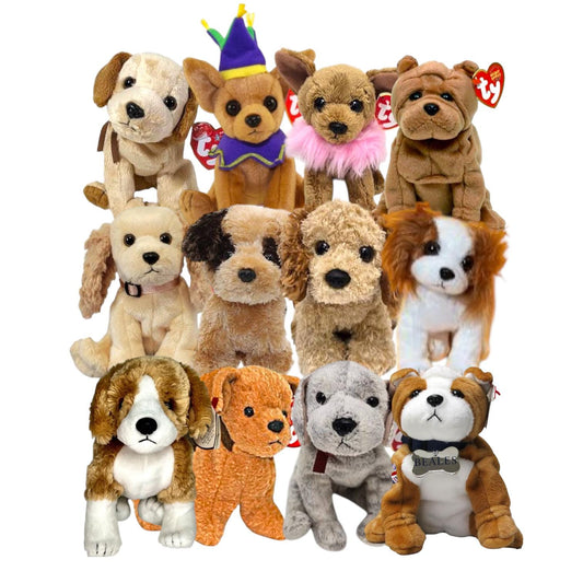 Ty Beanie Babies Dogs Deputy Divalectable Punchline Badges Houston Sis Crinkles Fearless