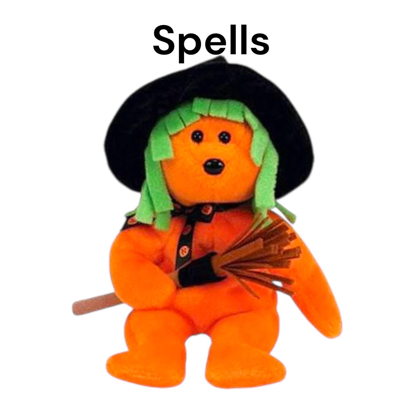 Ty Beanie Babies Bears Halloween Boneses, Treats, Frankenteddy, Yikes, Treator, Hocus, Haunting, Prunella, Tricky, Witchy, Shudders, Spells