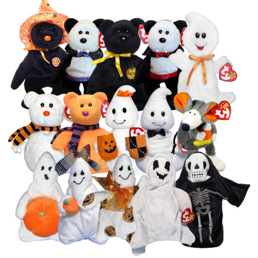 Ty Beanie Babies Halloween  Hocus, Pocus, Count, Bearon Van Pyre, Shivers, Quivers, Spooky, Creepers, Pumkin, Sheets, Ghostio, Ghoul, Ratzo