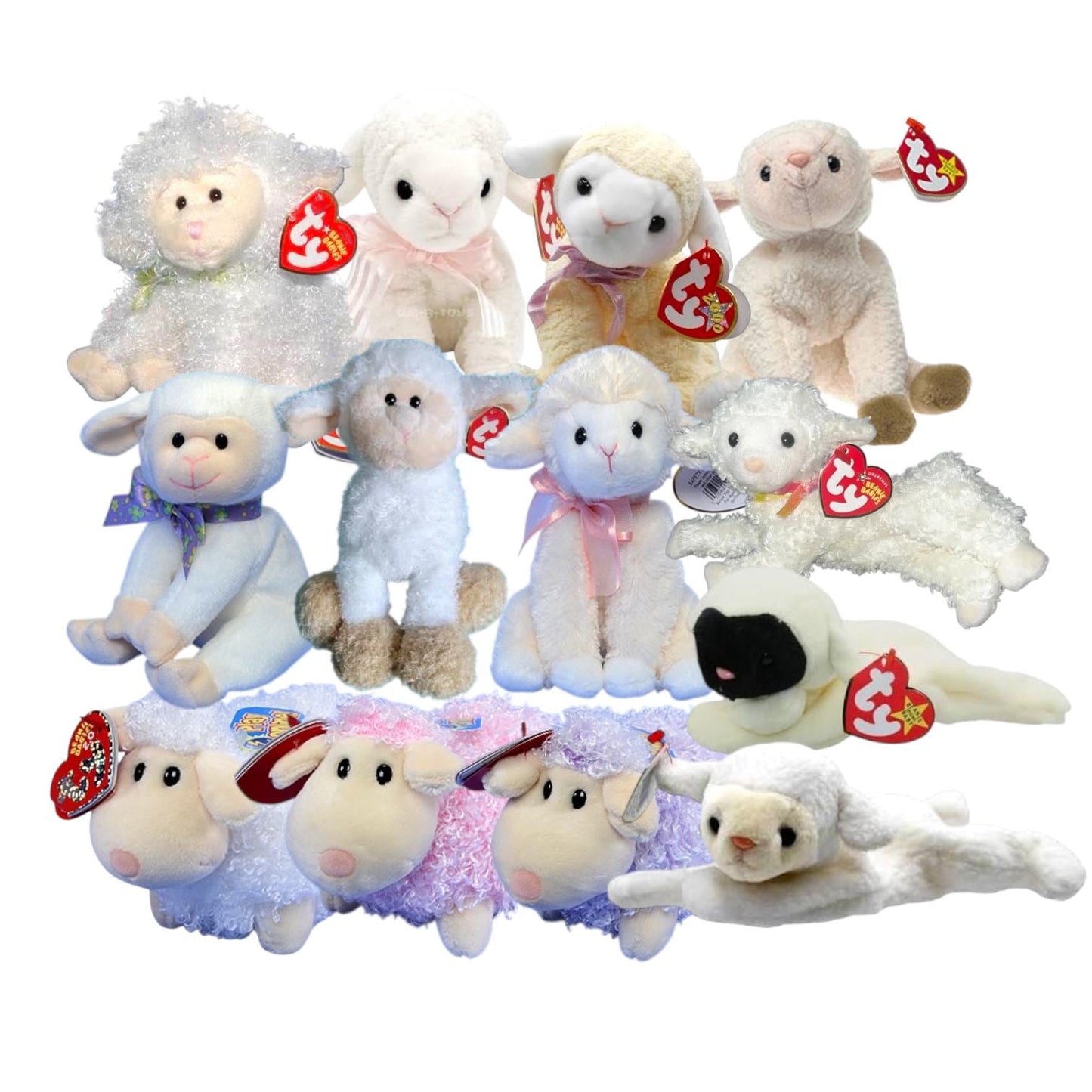Ty Beanie Babies Lambs Sheep Chops Baaabsy Lullaby Fleece Ewey Fleecie Tender Meekins Felicia