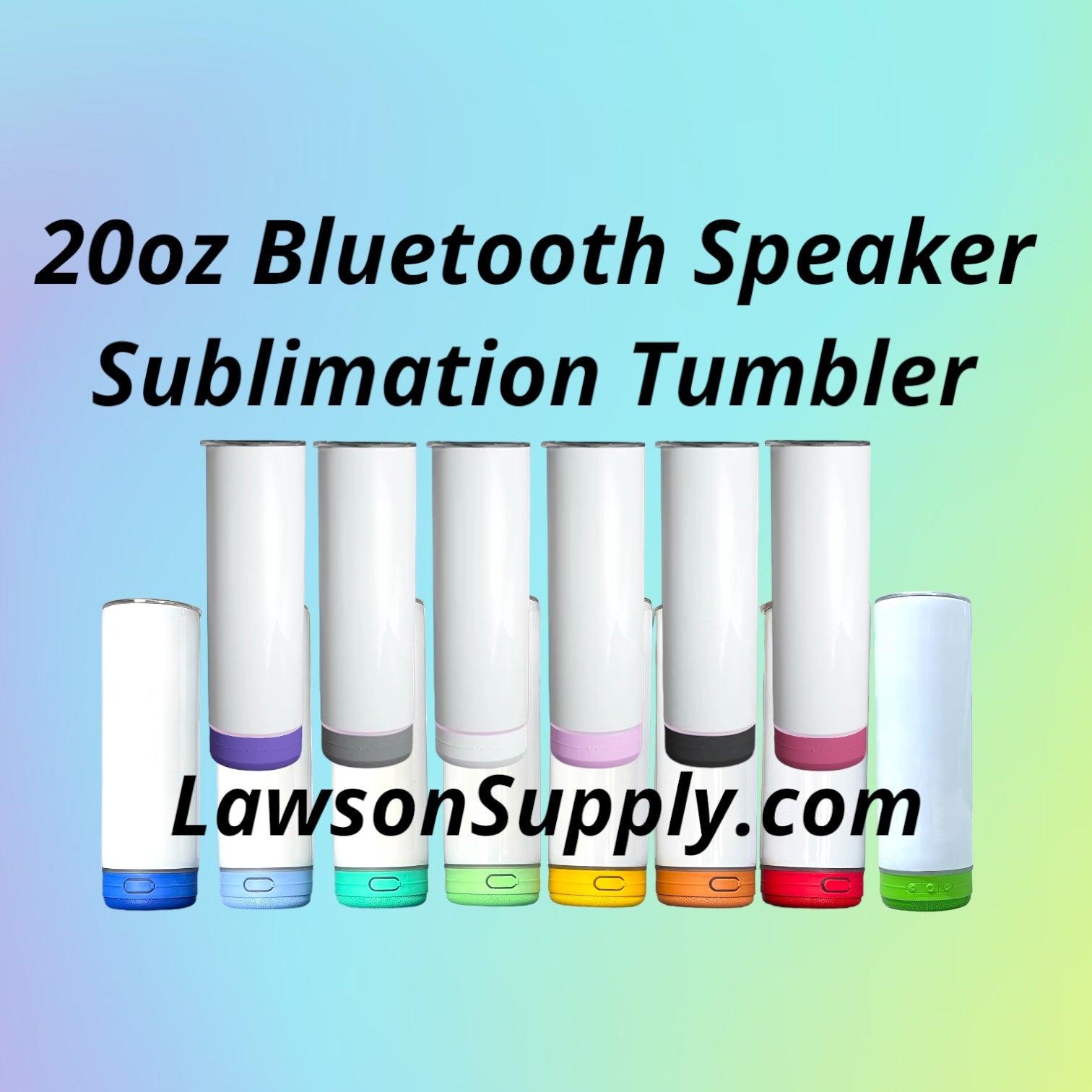 20oz Bluetooth Speaker Skinny Tumbler with White Speaker