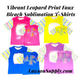 Vibrant Leopard Print Faux Bleach Sublimation T-Shirts-Vibrant Magenta