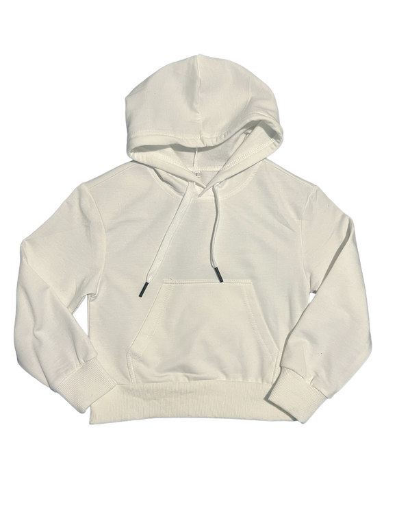 100 polyester top white hoodie
