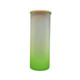 25oz Colored Sublimation Glass Can With Bamboo Lid