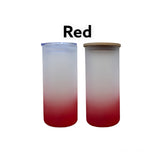 18oz Straight Glass Dual Lid Colored Sublimation Tumblers