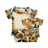 Infant Toddler Onesie Short Sleeve Silk Feel Faux Bleach 95% Polyester Specialty Sublimation Shirts