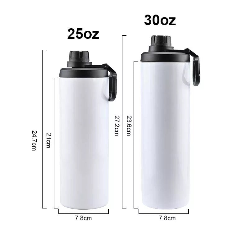 sublimation 600ml stainless silver straw 2 top water bottle sport