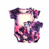 Infant Toddler Onesie Short Sleeve Silk Feel Faux Bleach 95% Polyester Specialty Sublimation Shirts