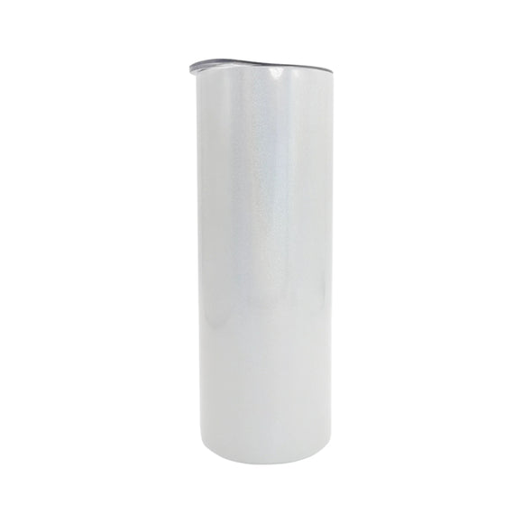 20oz Straight White Light Pearlescent Sublimation Tumbler