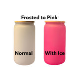 16oz Sublimation Cold Color Change Glass Can With Bamboo Lids