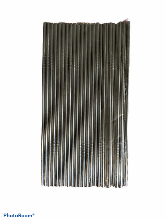 25 Pack Of Metal Stainless Steel Straws