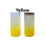 18oz Straight Glass Dual Lid Colored Sublimation Tumblers